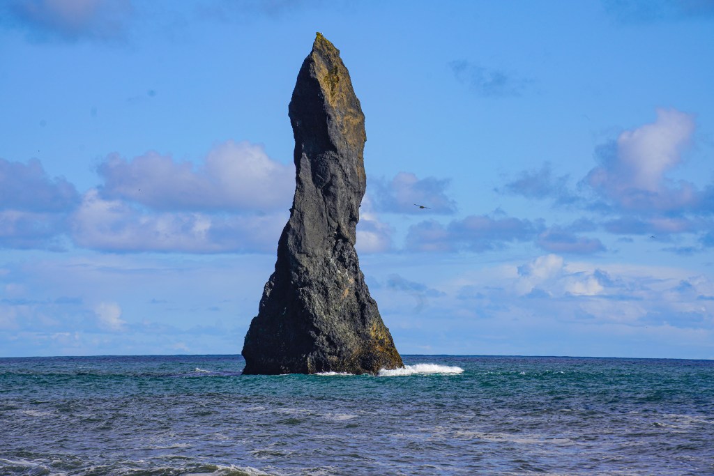 Basalt formation at Reynisfjara Beach. Formed when lava cools. 